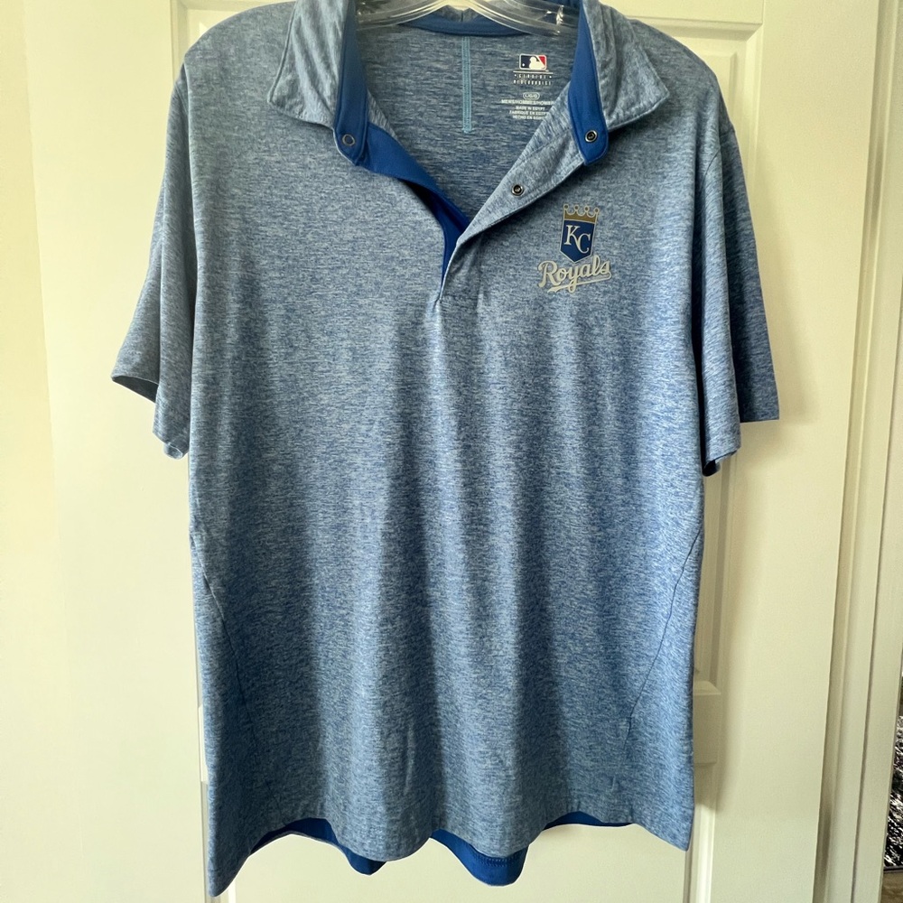 Men’s MLB KC Royals Blue Polo Shirt NWOT